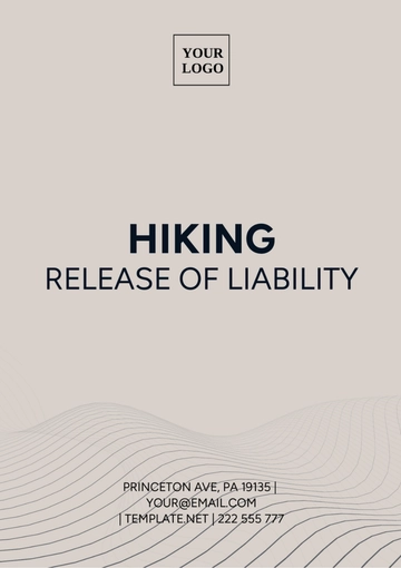 Free Hiking Release Of Liability Template to Edit Online