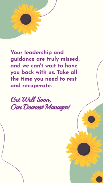 Free Get Well Soon Message For Manager Template to Edit Online