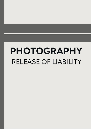 Free Photography Release Of Liability Template to Edit Online