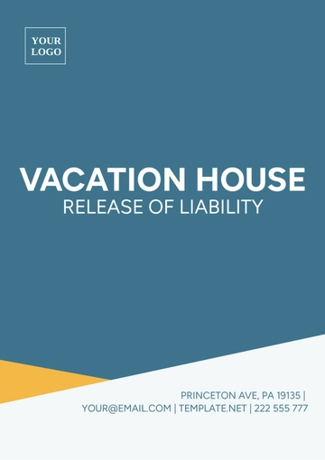 Free Vacation House Release Of Liability Template to Edit Online