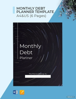 Monthly Debt Planner Template