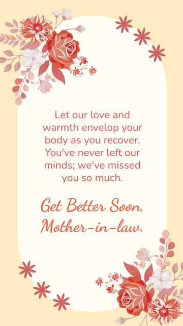 Free Get Well Soon Message For Mother In Law Template to Edit Online