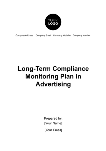 Free Long-Term Compliance Monitoring Plan in Advertising Template to Edit Online
