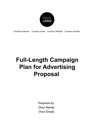 Free Full-Length Campaign Plan for Advertising Proposal Template to Edit Online