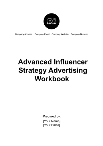 Free Advanced Influencer Strategy Advertising Workbook Template to Edit Online