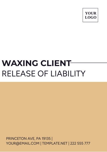 Free Waxing Client Release Of Liability Template to Edit Online