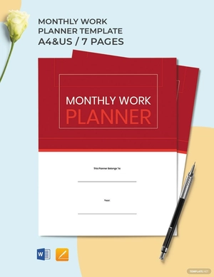 Monthly Work Planner Template