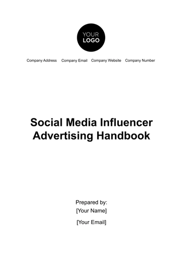 Free Social Media Influencer Advertising Handbook Template to Edit Online