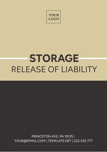 Free Storage Release Of Liability Template to Edit Online