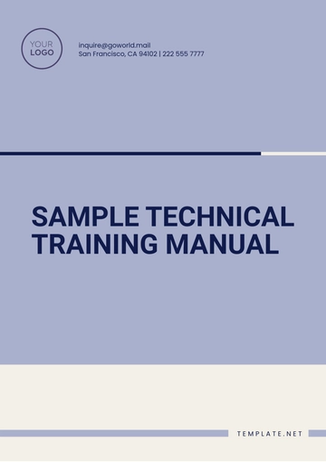 Free Sample Technical Training Manual Template to Edit Online