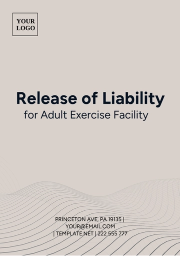 Free Release Of Liability For Adult Exercise Facility Template to Edit Online