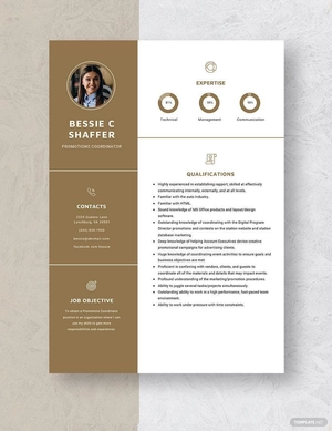 Promotions Coordinator Resume
