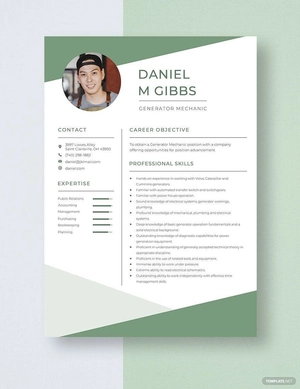 Generator Mechanic Resume