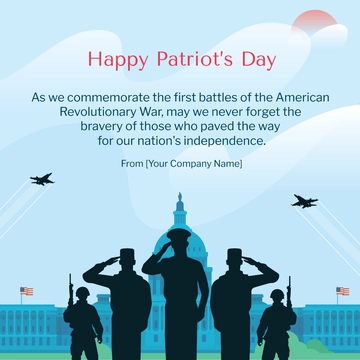 Free Patriot's Day Social Media Post Template to Edit Online