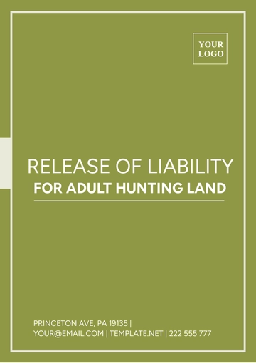 Free Release Of Liability For Adult Hunting Land Template to Edit Online Free Release Of Liability For Adult Hunting Land Template to Edit Online
