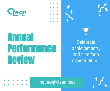 Free Cleaning Services Annual Performance Review Banner Template to Edit Online