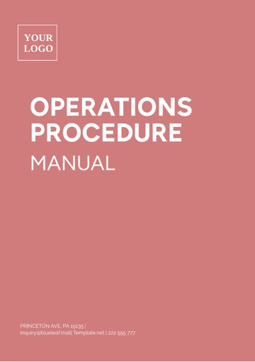 Free Operations Procedure Manual Template to Edit Online