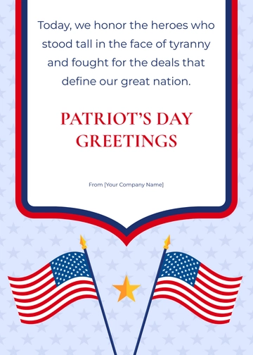 Free Patriot's Day Greeting Card Template to Edit Online