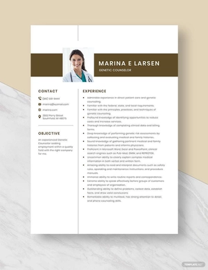 Genetic Counselor Resume