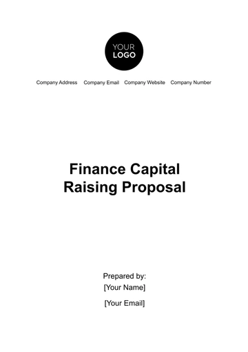Free Finance Capital Raising Proposal Template to Edit Online