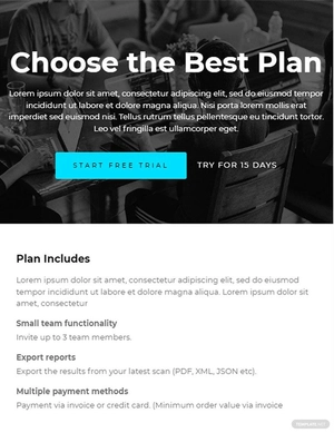 Business Pricing Page Template