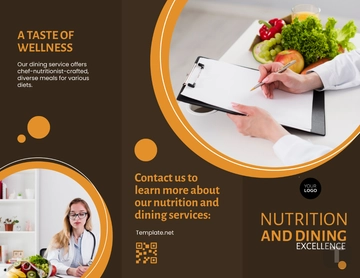 Free Nutrition and Dining Excellence Brochure Template to Edit Online