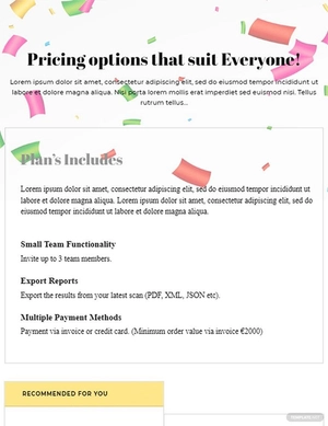 Fancy Pricing Page Template