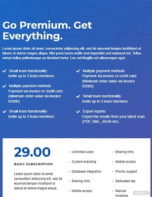 Horizontal Pricing Page Template