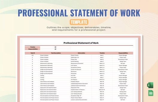Professional Statement of Work Template