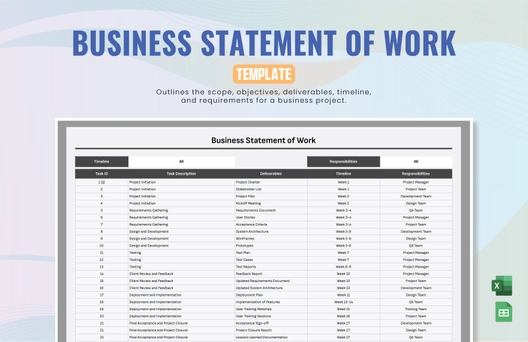 Business Statement of Work Template