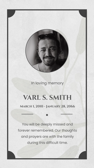 Free Condolence Poster Template to Edit Online