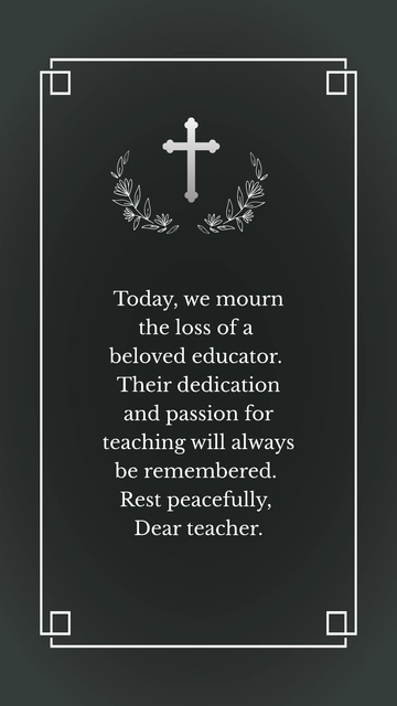 Free Condolence Message For Teacher Template to Edit Online