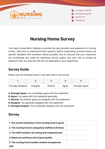 Free Nursing Home Survey Template to Edit Online Free Nursing Home Survey Template to Edit Online