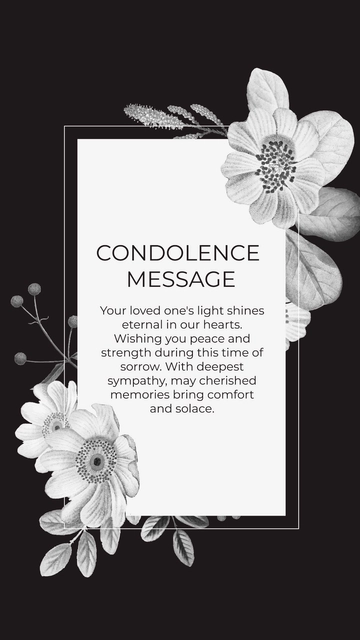 Free Condolence Message Card Template to Edit Online