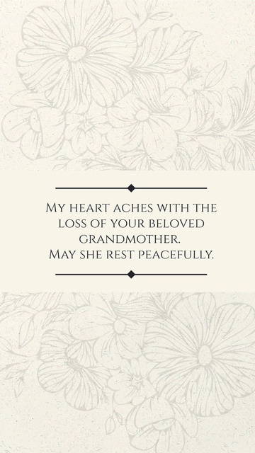 Free Condolence Message For Loss Of Grandmother Template to Edit Online