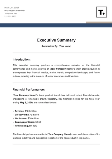 Free Executive Summary Template to Edit Online