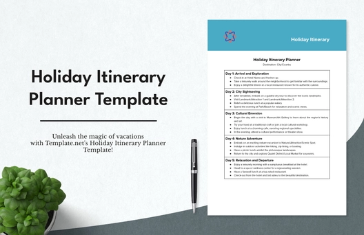Holiday Itinerary Planner Template