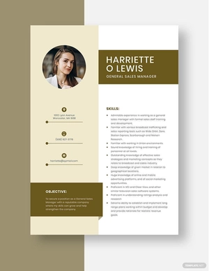 General Sales Manager Resume