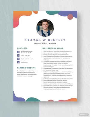 General Utility Worker Resume