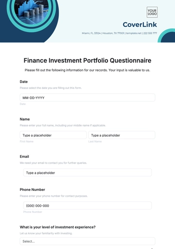 Free Finance Investment Portfolio Questionnaire Template to Edit Online | Template.net