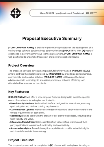 Free Proposal Executive Summary Template to Edit Online