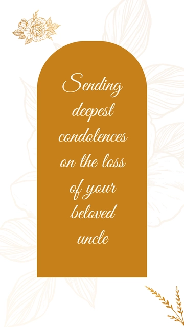 Free Condolence Message For Loss Of Uncle Template to Edit Online