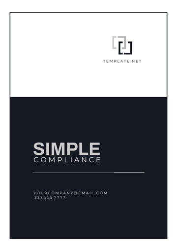 Free Simple Compliance Cover Page Template to Edit Online