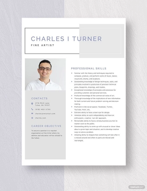 Fine Artist Resume