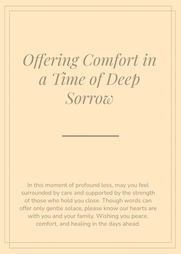Free Condolence Message Template to Edit Online