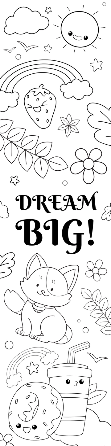 Free Modern Coloring Bookmark Template to Edit Online