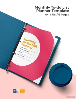 Monthly To Do List Planner Template
