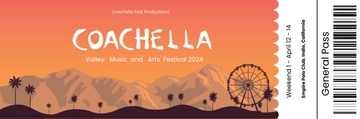 Free Coachella Ticket Template to Edit Online