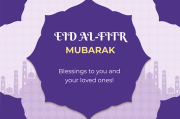 Free Eid al Fitr Mubarak Congratulation Banner Template to Edit Online