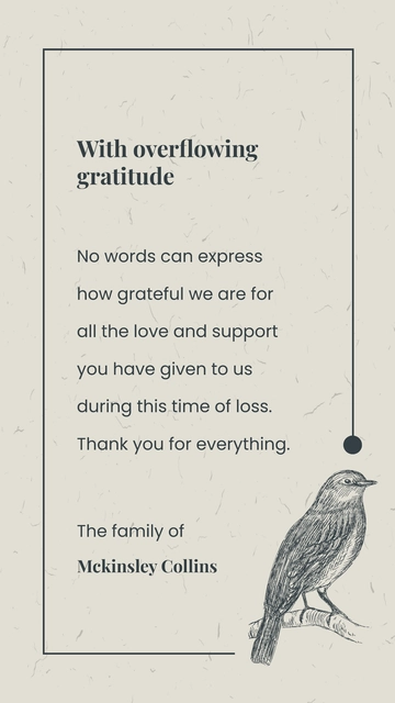 Free Thank You Message For Condolence Template to Edit Online